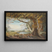 Landscape painting with lake and large tree in the foreground - Paul Sandby — framed artwork on a wall
