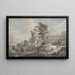 Landscape with Mountainous Scene and Fortress - Paul Sandby — framed artwork on a wall