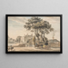 Vue nord-est de la maison de Sir John Elvil à Englefield Green près d'Egham dans le Surrey - Paul Sandby — framed artwork on a wall