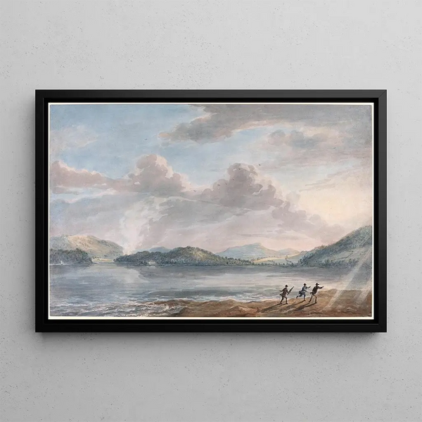 The Rising Tide at Briton Ferry - Paul Sandby — framed artwork on a wall