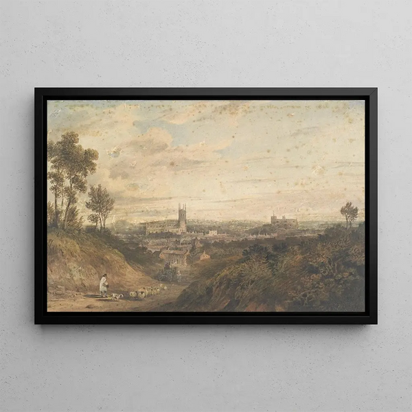 Church of Ludlow - Paul Sandby Munn — framed artwork on a wall