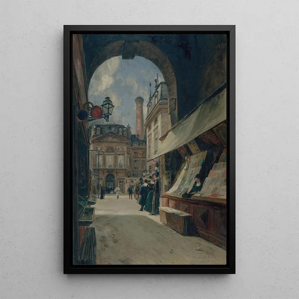 The Passage Vérité and the Place de Valois - Paul Schaan — framed artwork on a wall