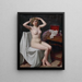 Female nude painting with veil - Paul Scholz — framed artwork on a wall