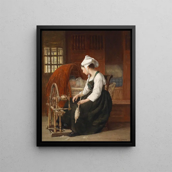 The Young Mother - Paul Seignac — framed artwork on a wall