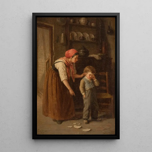 The Broken Plate - Paul Seignac — framed artwork on a wall