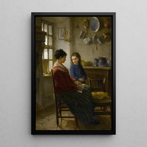The Reading Lesson - Paul Seignac — framed artwork on a wall
