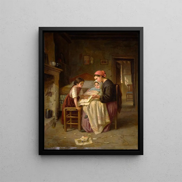 L'enfant malade - Paul Seignac — framed artwork on a wall