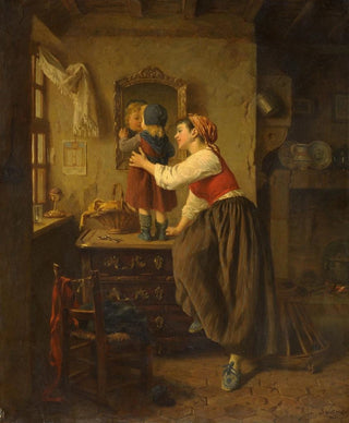 Paul Seignac - Woman And Child Before A Mirror.webp