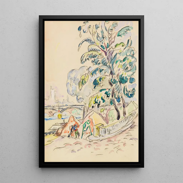 On the Seine in Paris - Paul Signac — framed artwork on a wall