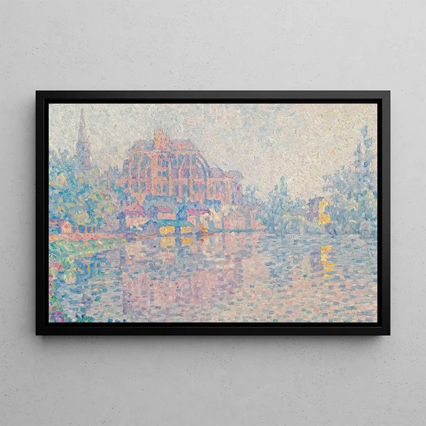 Auxerre, the river - Paul Signac — framed artwork on a wall