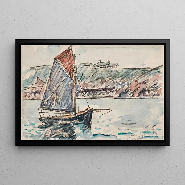 Sailing Ship Conqueror - Paul Signac — framed artwork on a wall