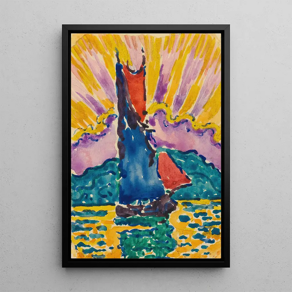 Sunset Painting - Paul Signac — framed artwork on a wall