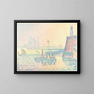 The Evening - Paul Signac — framed artwork on a wall