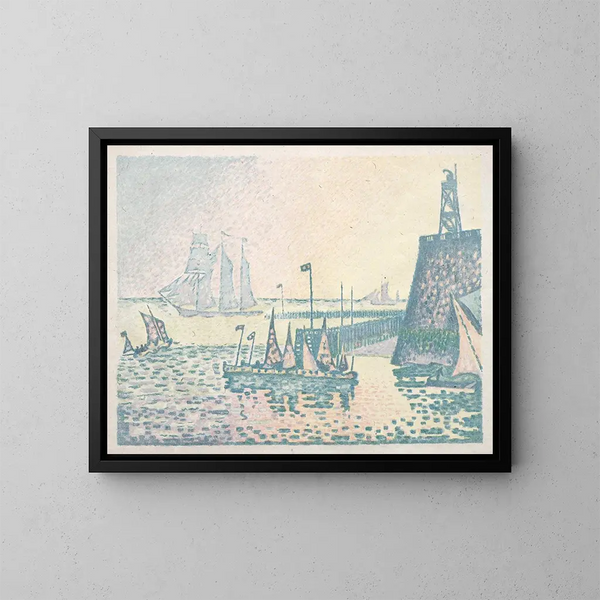 Evening at Vlissingen Quay - Paul Signac — framed artwork on a wall
