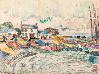 Groix, le nettoyage des voiles - Paul Signac — artwork view