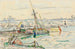 Lézardrieux, sailboat at the dock - Paul Signac — artwork view