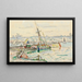 Lézardrieux, sailboat at the dock - Paul Signac — framed artwork on a wall