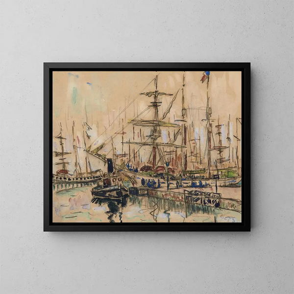 Saint-Malo, les Terreneuvas - Paul Signac — framed artwork on a wall