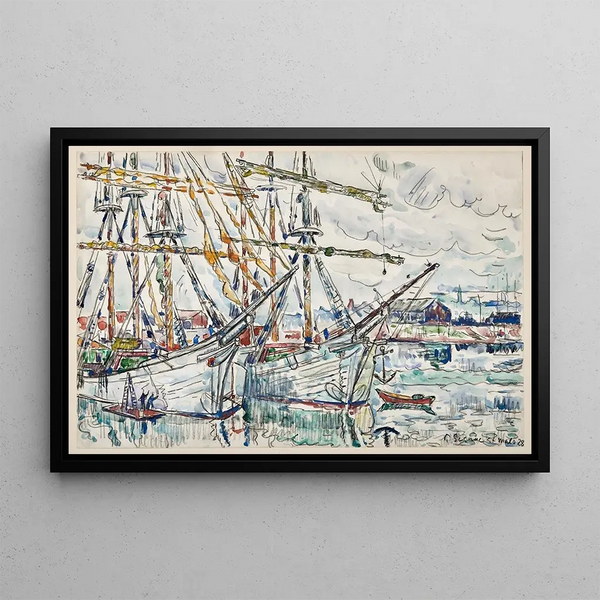 Saint-Malo les terre-neuvas - Paul Signac — framed artwork on a wall