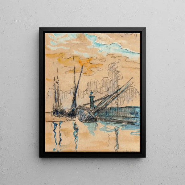 Saint-Tropez La jetée - Paul Signac — framed artwork on a wall