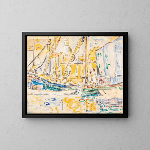 Saint-Tropez - Paul Signac — framed artwork on a wall