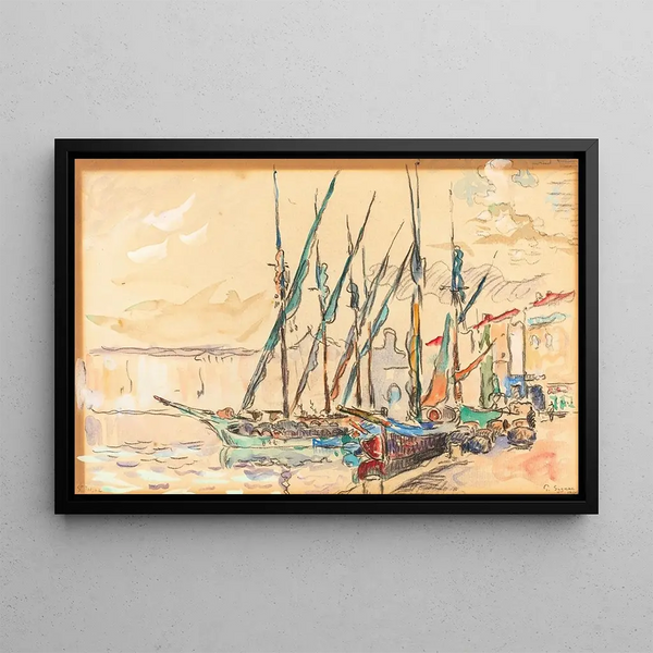 Saint-Tropez painting - Paul Signac — framed artwork on a wall
