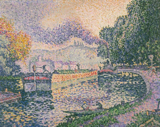 The tugboat canal at Samois - Paul Signac — artwork view
