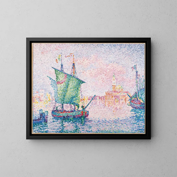 Venice, the pink cloud 1909 - Paul Signac — framed artwork on a wall