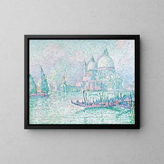 Venice, La Salute, Green - Paul Signac — framed artwork on a wall