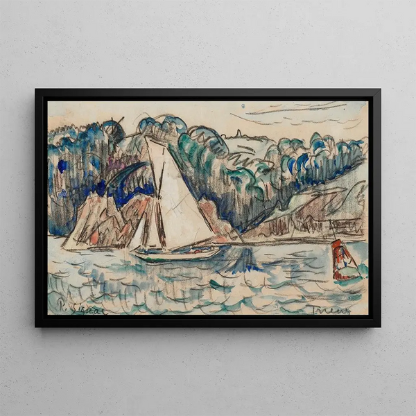 Voilier naviguant sur le Trieux - Paul Signac — framed artwork on a wall