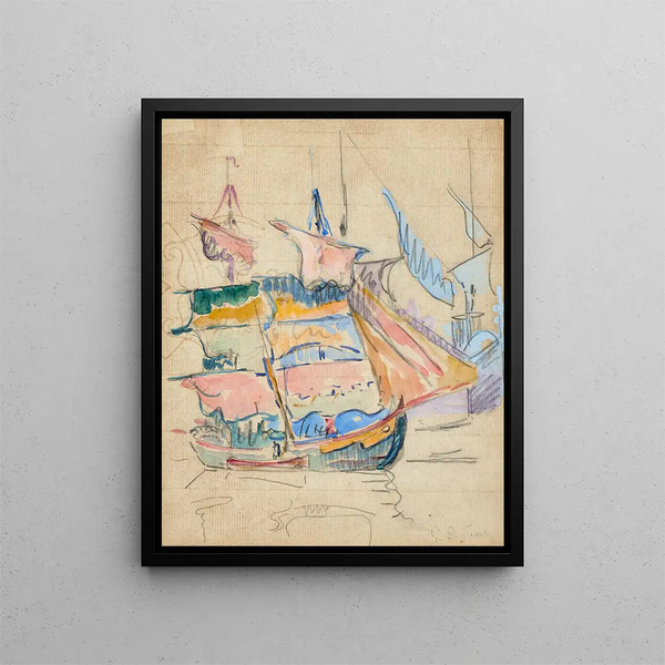 Sailing Ships Painting - Paul Signac — framed artwork on a wall