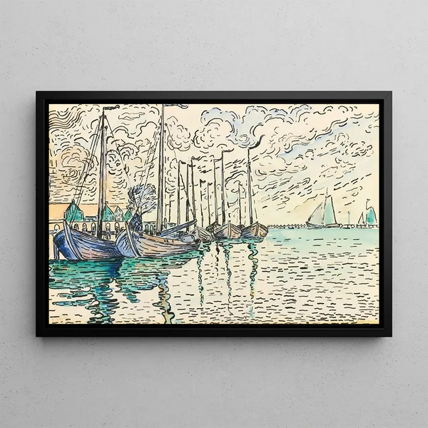 Volendam Fishing Boats - Paul Signac — framed artwork on a wall