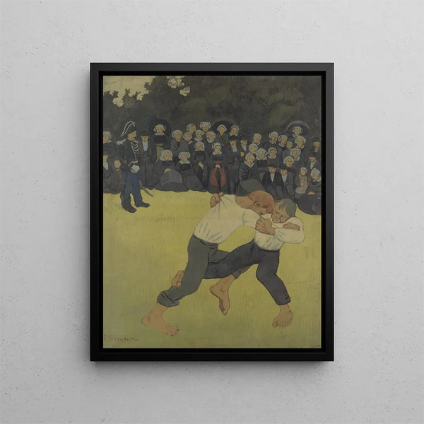 Breton wrestling - Paul Sérusier — framed artwork on a wall