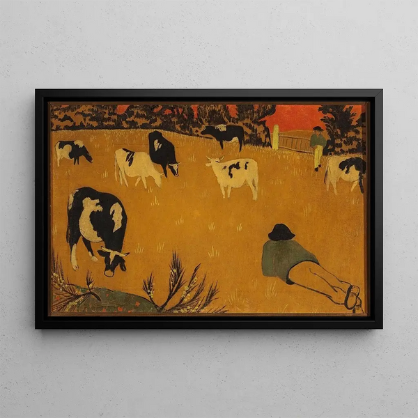 Breton panel with cows - Paul Sérusier — framed artwork on a wall