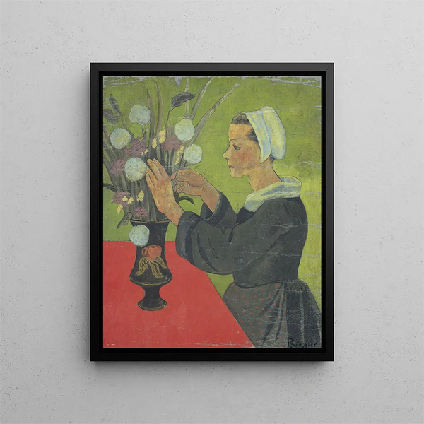 Breton Painting with Bouquet Huelgoat - Paul Sérusier — framed artwork on a wall