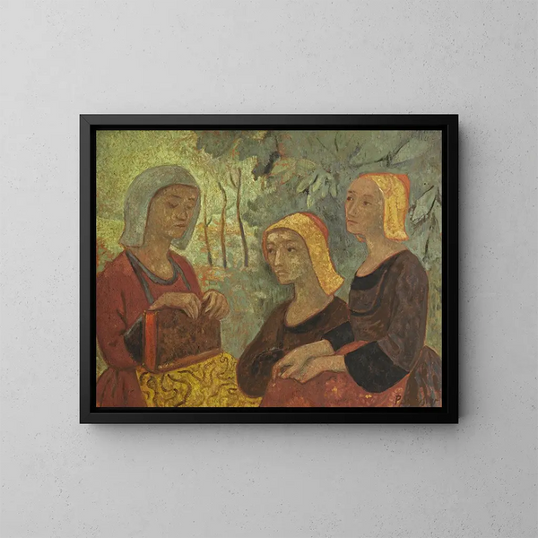 Bretonnes with a book - Paul Sérusier — framed artwork on a wall
