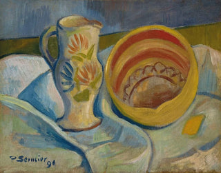 Still life with white pitcher and yellow salad bowl - Paul Sérusier — artwork view