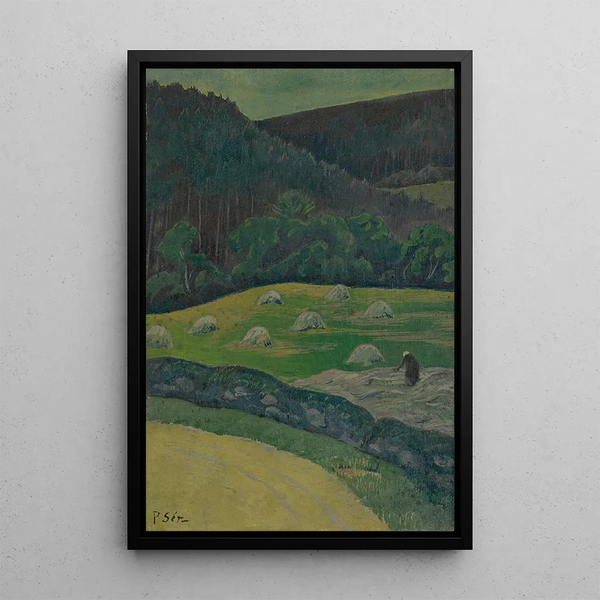 Peasant Painting at the field - Paul Sérusier — framed artwork on a wall