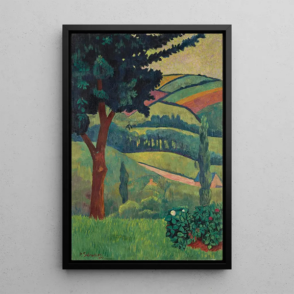 Valley in Grey Weather Châteauneuf - Paul Sérusier — framed artwork on a wall