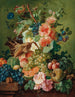 Flowers, Fruits, and a Corncob on the Edge of a Table - Paul Theodor van Brussel — artwork view