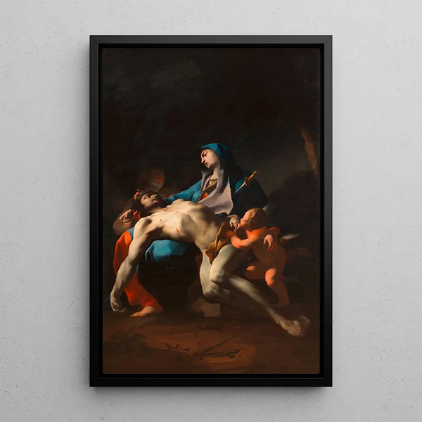 Pietà - Paul Troger — framed artwork on a wall