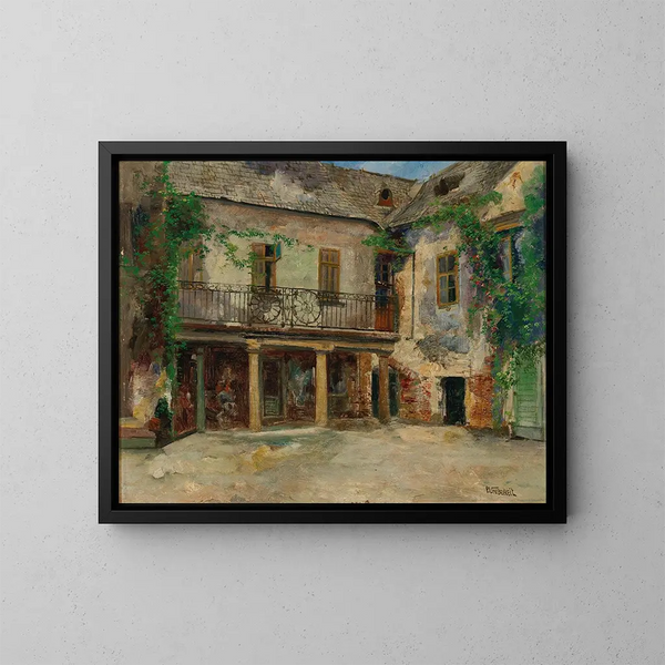 Romantic Courting Painting in Wachau - Paul Unbereit — framed artwork on a wall