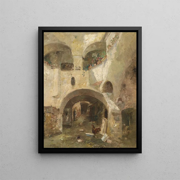 Wachauer Hof Painting - Paul Unbereit — framed artwork on a wall