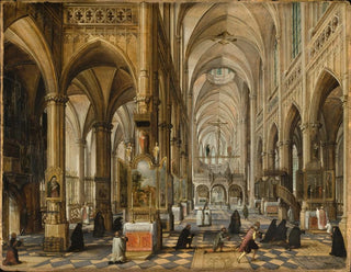 Interior of a Gothic Cathedral - Paul Vredeman de Vries — artwork view