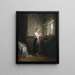 A young girl braids her hair - Paul Wichmann — framed artwork on a wall
