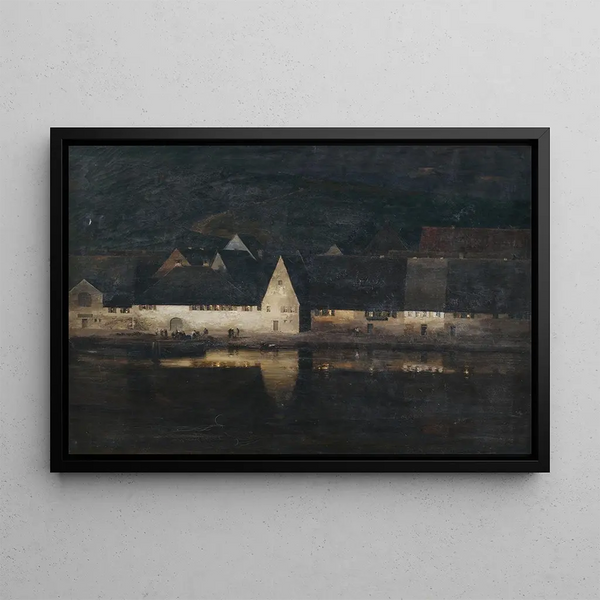 Sunset Painting at Marktbreit am Main - Paul Wilhelm Keller-Reutlingen — framed artwork on a wall