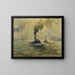 Two steam tugboats in the port of Hamburg - Paul Wolde — framed artwork on a wall
