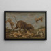 Buffalo attacked by dogs - Paul de Vos — framed artwork on a wall