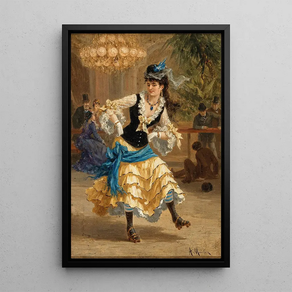 Young Parisian on the skating rink - Paul Émile Antony Morlon — framed artwork on a wall