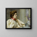 Portrait of a lady with a red scarf - Paul Émile Chabas — framed artwork on a wall